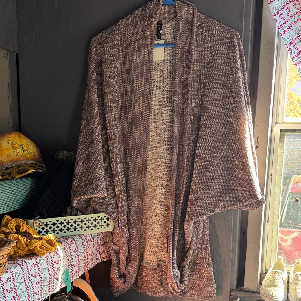 Cozy maroon cocoon cardigan